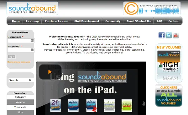 SoundzAbound homepage unblocked music sites