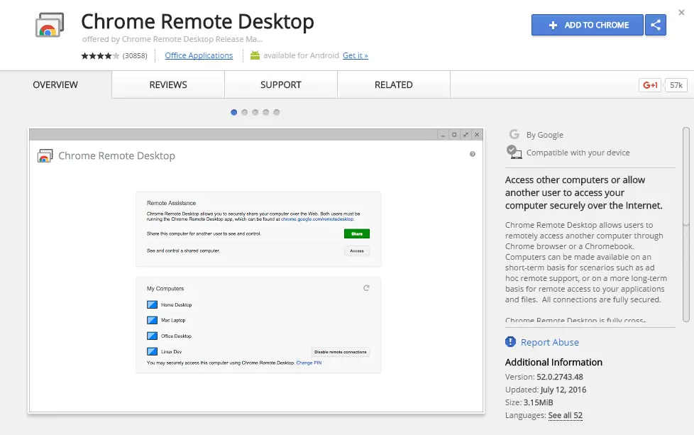 Google remote desktop