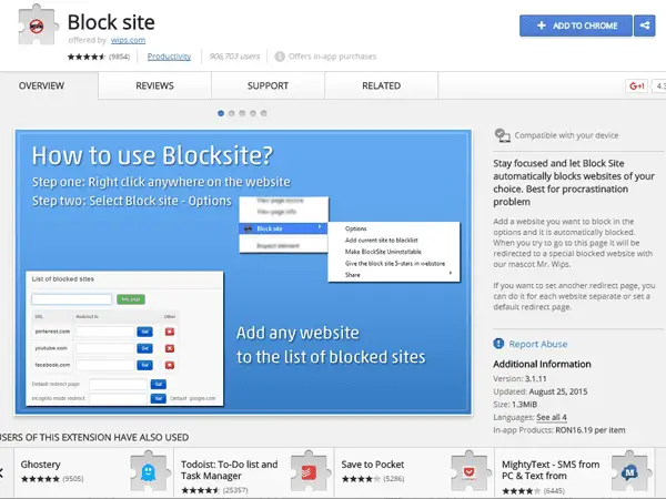 Block Site Chrome Extension