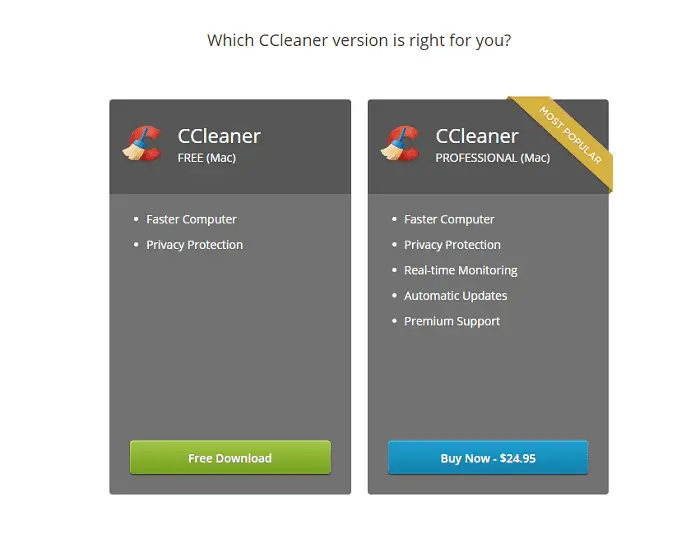 CCleaner for Mac Free and Professional