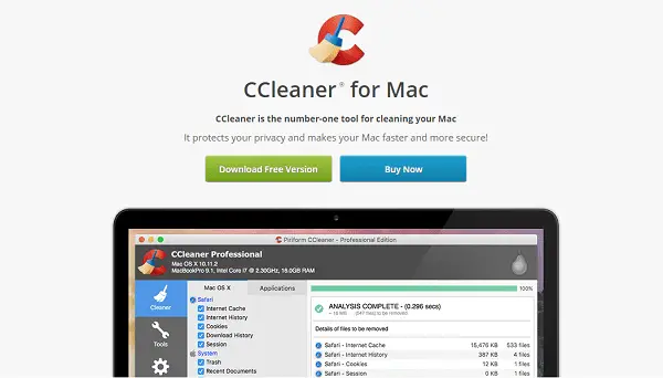 CCleaner for Mac homepage