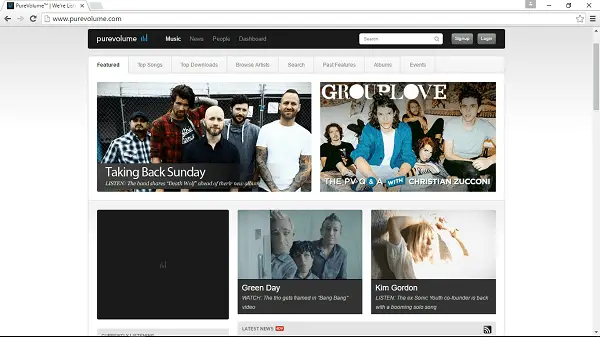 PureVolume homepage listen to free music unblocked