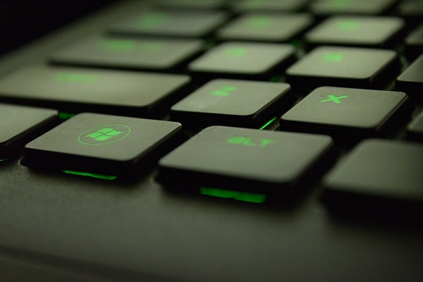 close up of a laptop keyboard