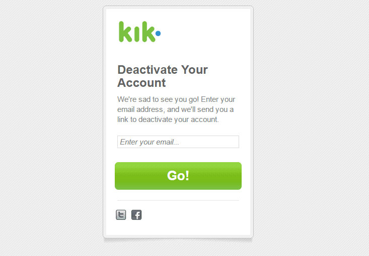 deactivate kik