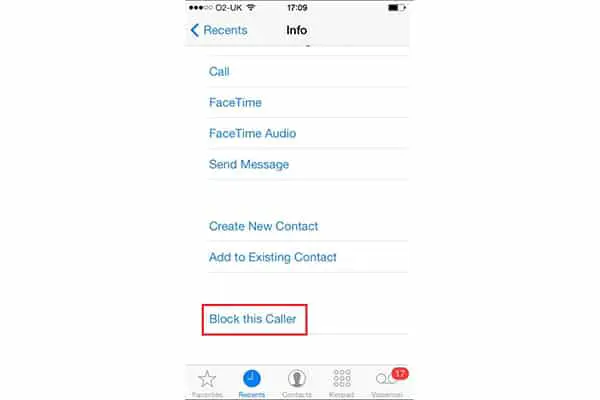 Iphone Block This Caller Button