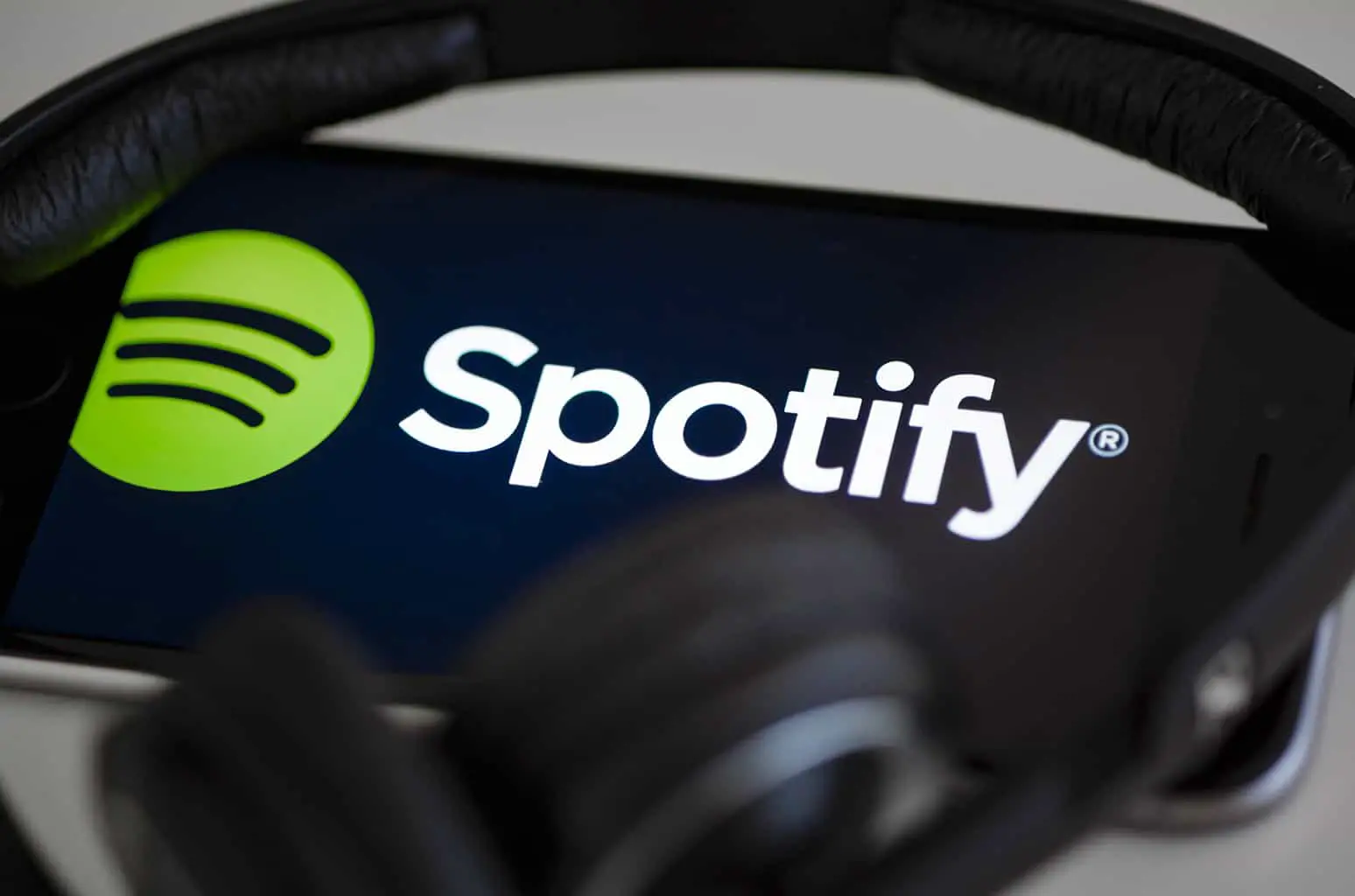 Spotify on Cellphone with Headphones