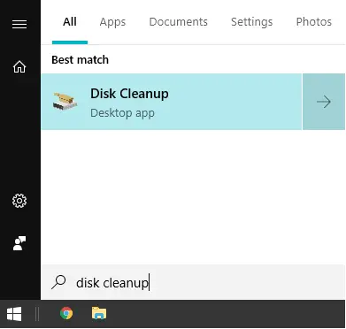 disk cleanup in windows 10